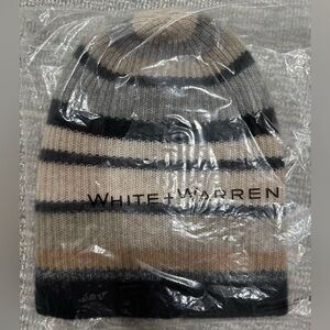 White + Warren 100% Cashmere Striped Beanie